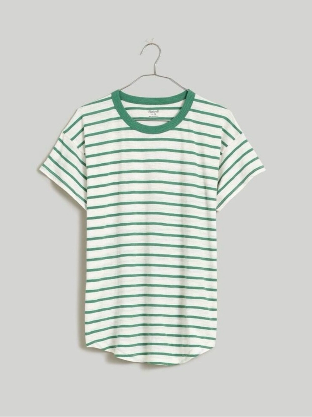 Madewell Whisper Crewneck Tee in Lobster Stripe size small